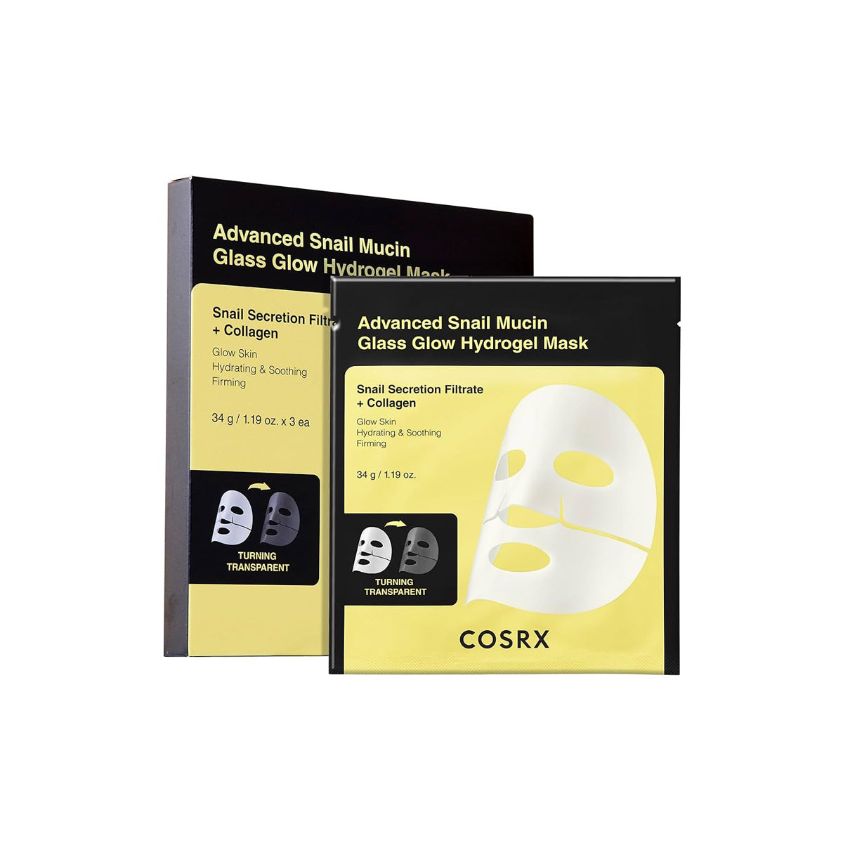 COSRX Advanced Snail Gloss Glow Hydrogel Mask 3pz