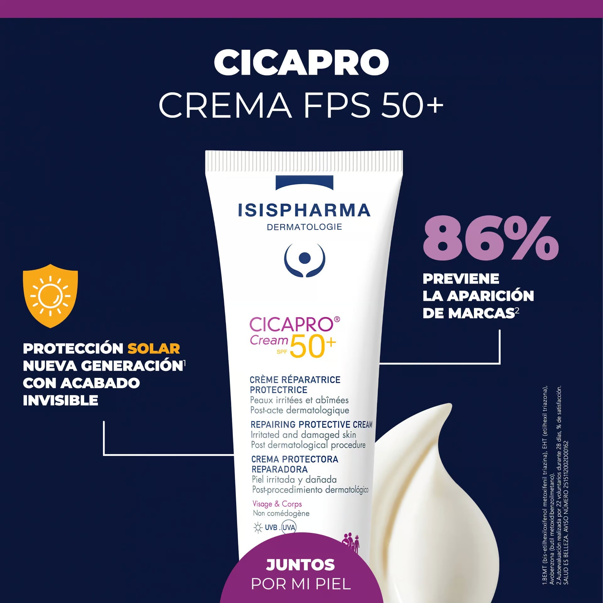 Isispharma Cicapro Crema FPS50+ — Reparador con Protección Solar — DermaPharma