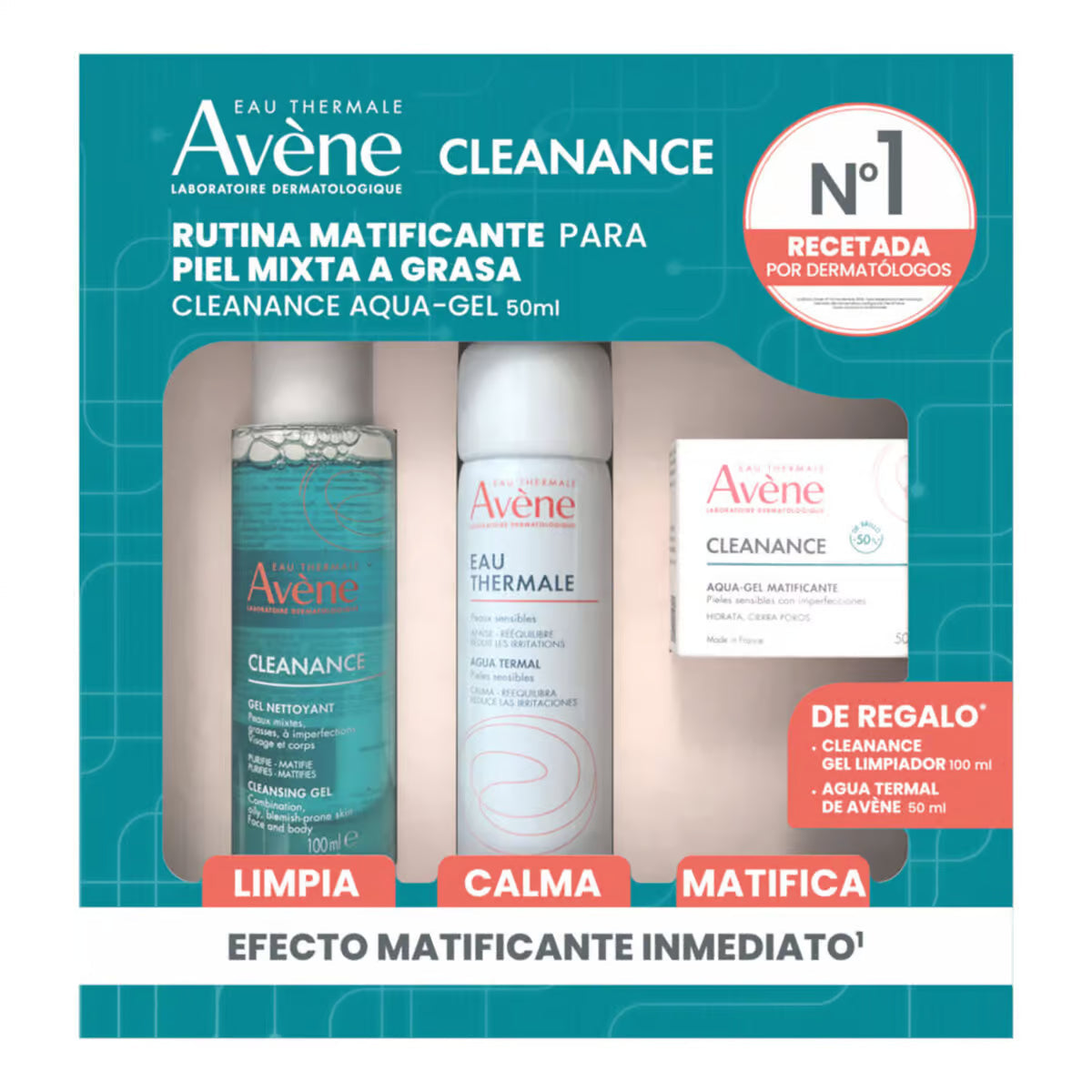 Avène Kit Cleanance Aqua-Gel 50ml + Agua Termal 50ml + Regalo — DermaPharma