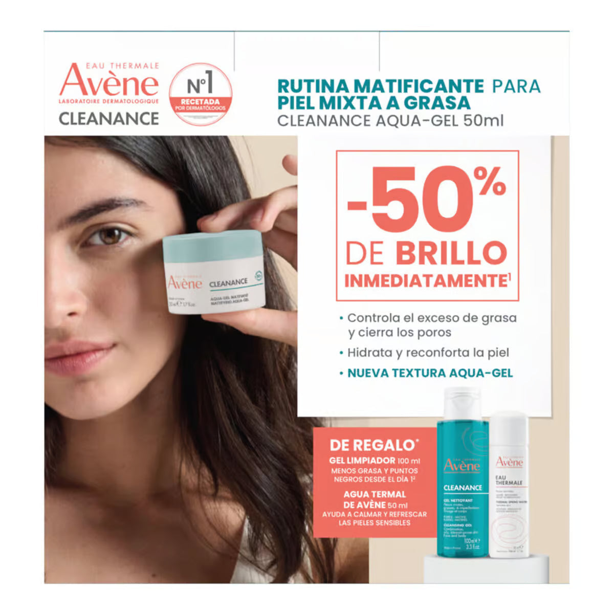 Avène Kit Cleanance Aqua-Gel 50ml + Agua Termal 50ml + Regalo — DermaPharma