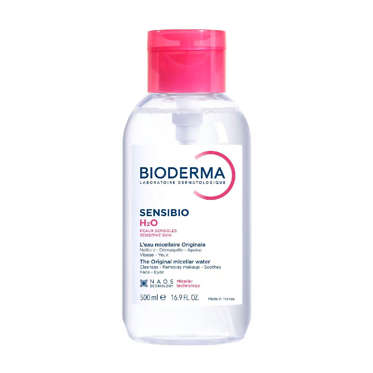 Bioderma Sensibio H2O 500ml Bomba Inversa — Agua Micelar — DermaPharma