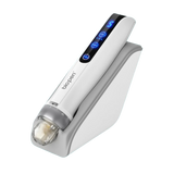Bio Pen Q2 de Dr. Pen, pluma de microneedling con EMS y luz LED sobre base de carga