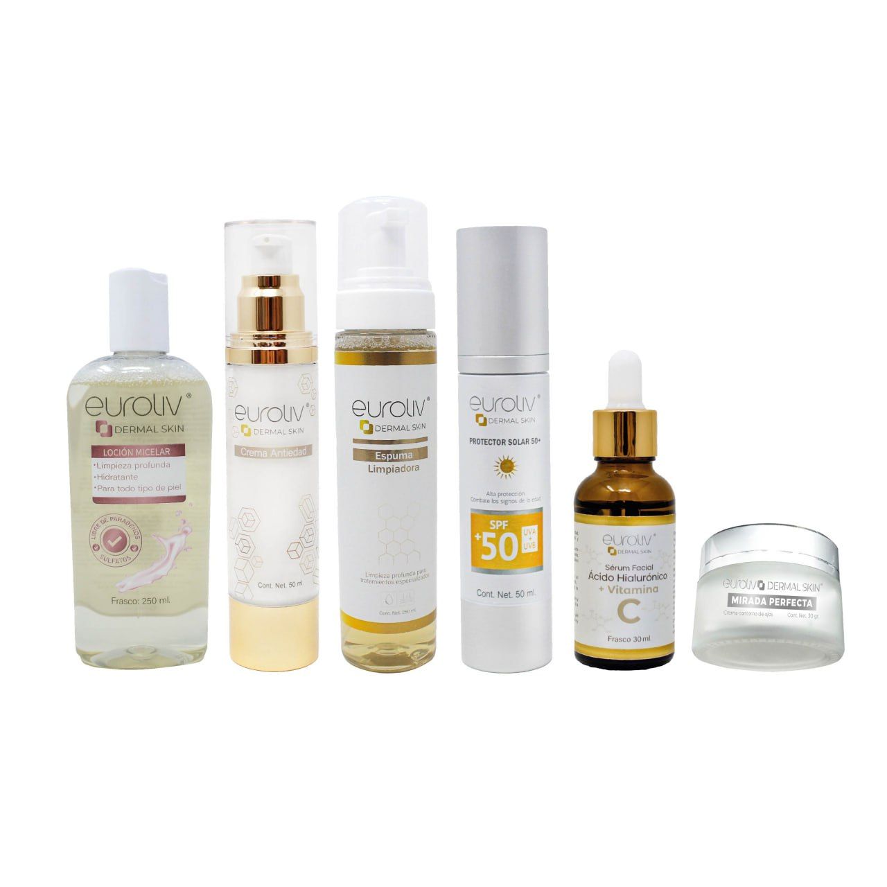 Kit de rutina facial Euroliv Dermal Skin con 6 productos