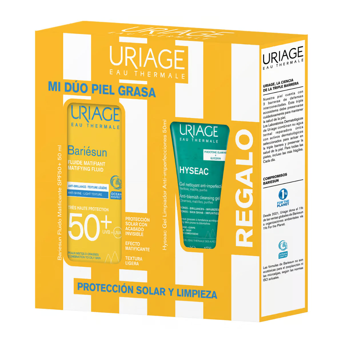 Uriage Kit Bariésun Fluido Matificante SPF50+ 50ml + Hyséac Gel — DermaPharma