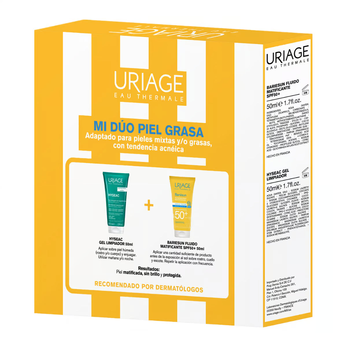 Uriage Kit Bariésun Fluido Matificante SPF50+ 50ml + Hyséac Gel — DermaPharma