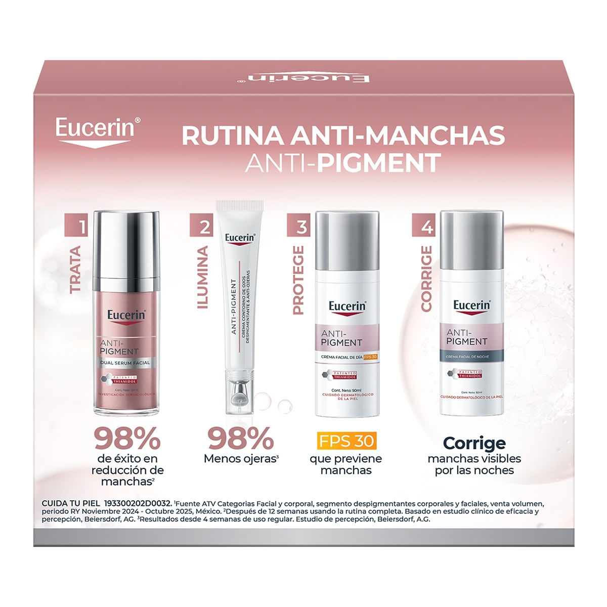Eucerin Anti-Pigment Pack Rutina Anti-Manchas: Dual Serum + Contorno de Ojos + 2 Travel Size