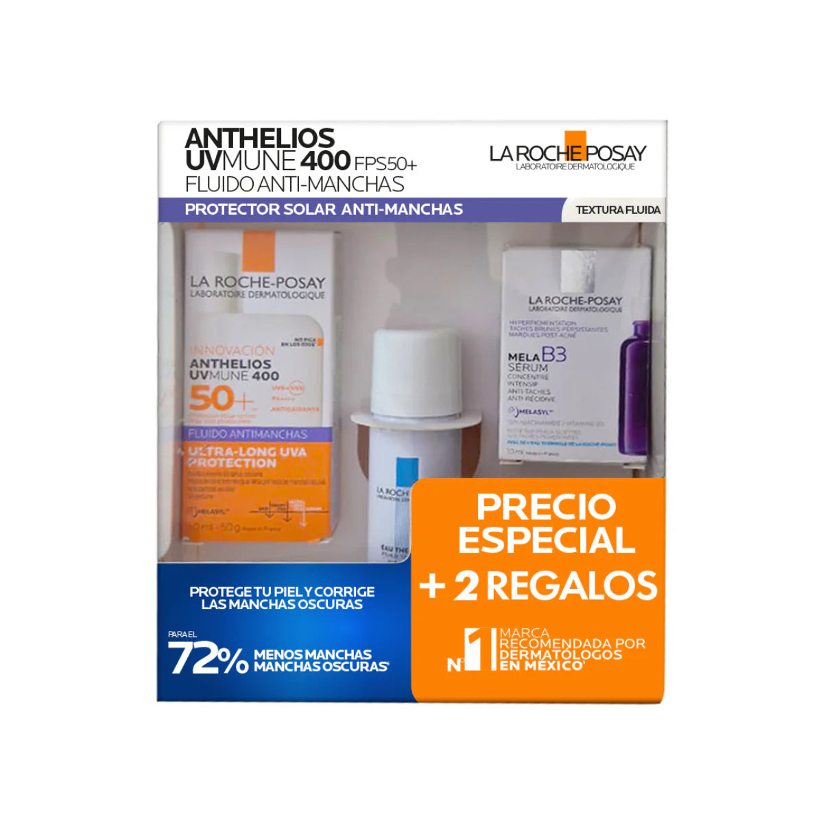 La Roche-Posay Kit Anthelios Antimanchas + Mini Mela B3 Serum Agua