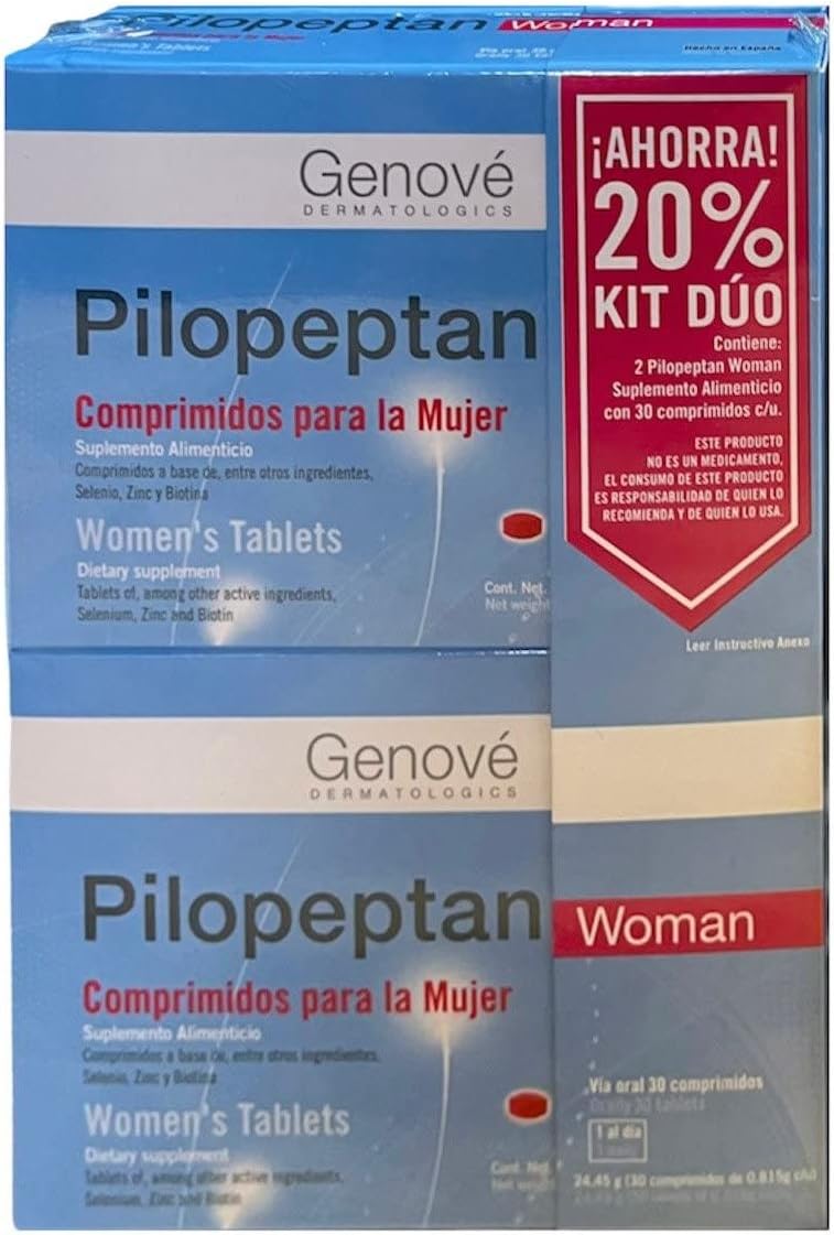 Kit Duo Pilopeptan Woman 2×30 Comprimidos — Anticaída Femenino 2 Meses