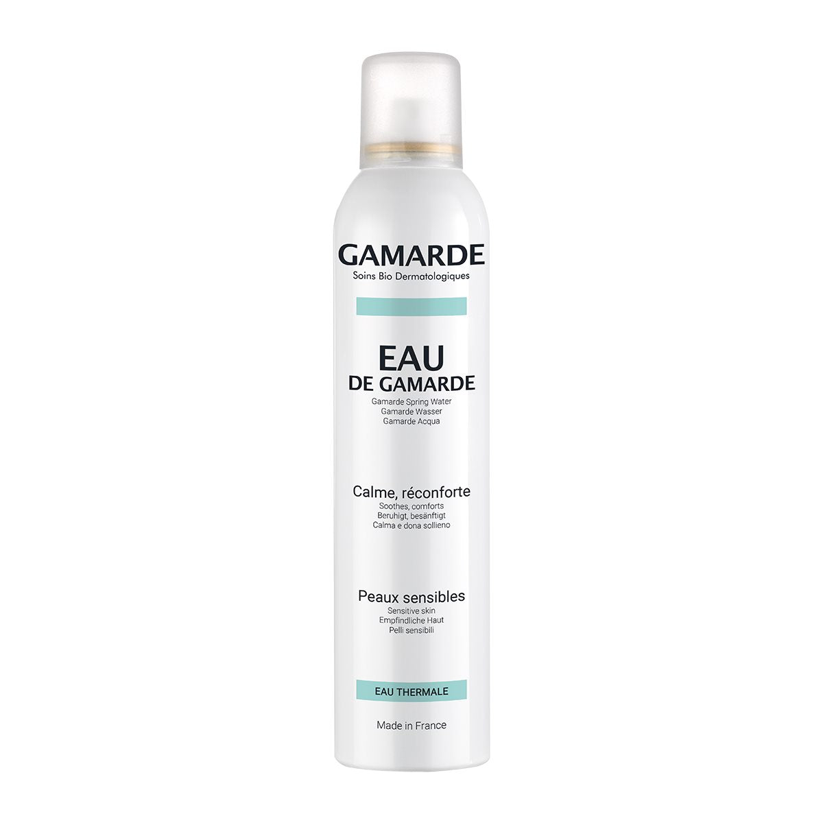 Gamarde Agua Termal 250 ml, spray de agua termal formato familiar para piel sensible