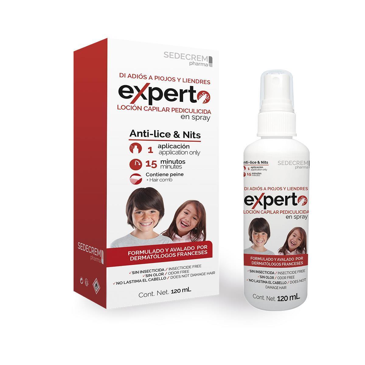 Sedecrem Antipiojos Experto Loción en Spray 120 ml — Contra Piojos y Liendres — DermaPharma
