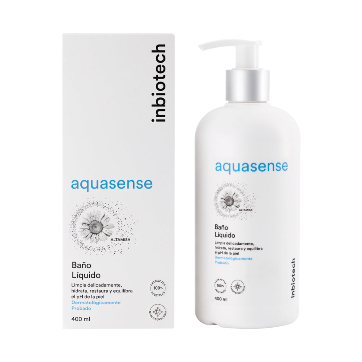 Inbiotech Aquasense Gel Hidratante Corporal 400 ml — Hidratación Intensa Ligera — DermaPharma