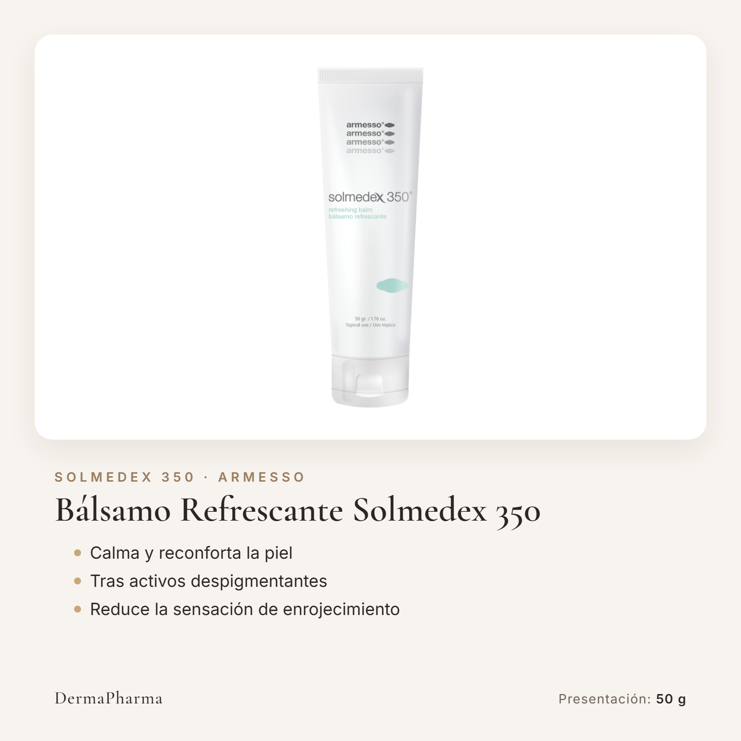 Bálsamo refrescante Solmedex 350 de Armesso, tubo de 50 g