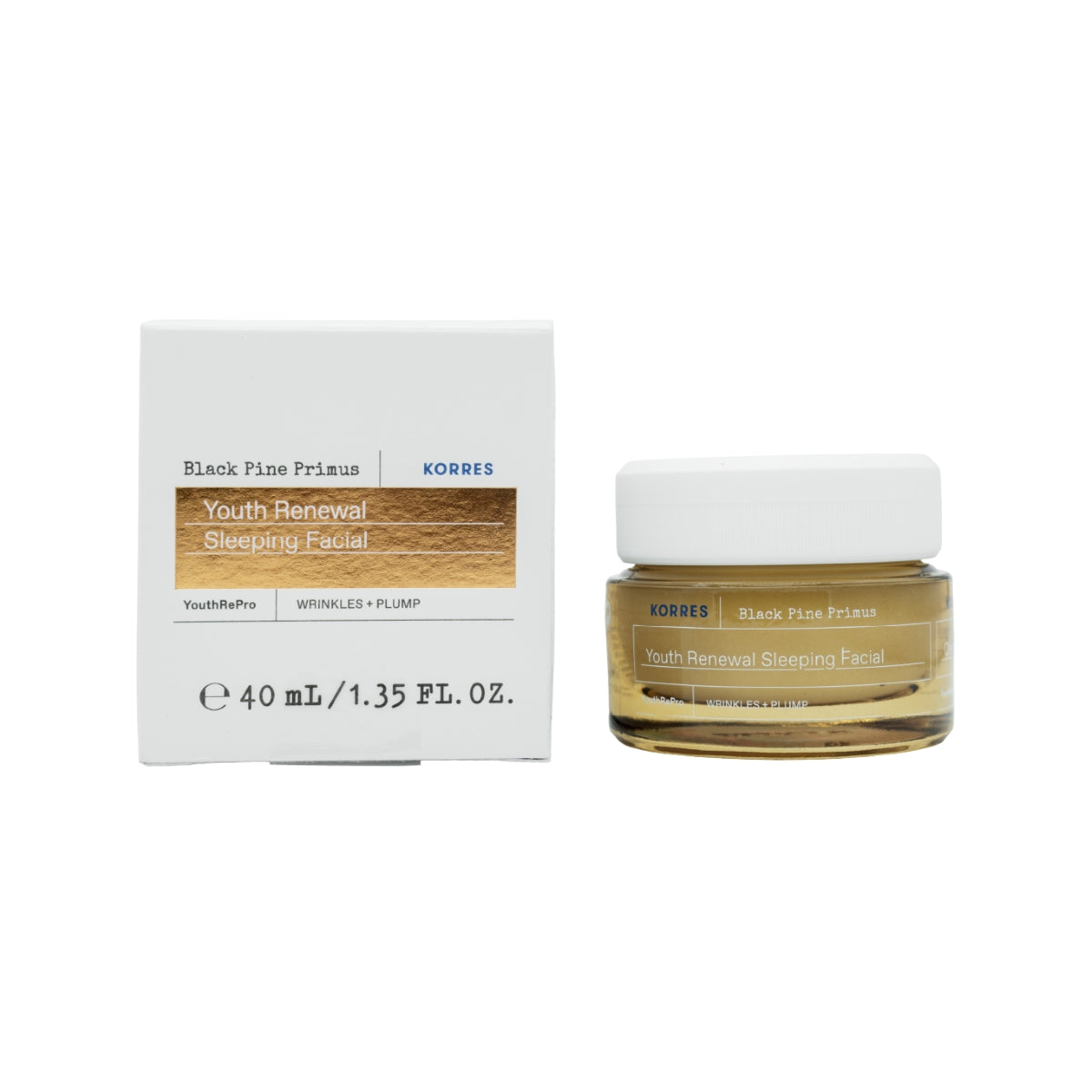 Korres Black Pine Primus Youth Renewal Sleeping Facial 40 ml, crema de noche antiarrugas