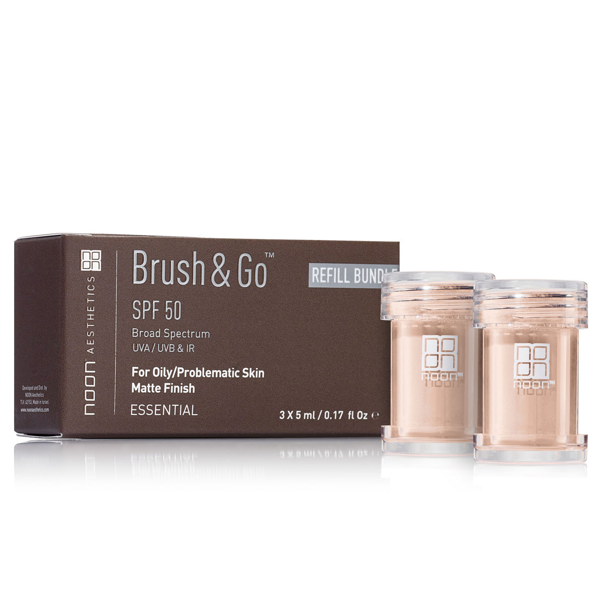 Noon Aesthetics Brush & Go SPF 50 Tono 01 repuesto protector solar en polvo 3x5 ml
