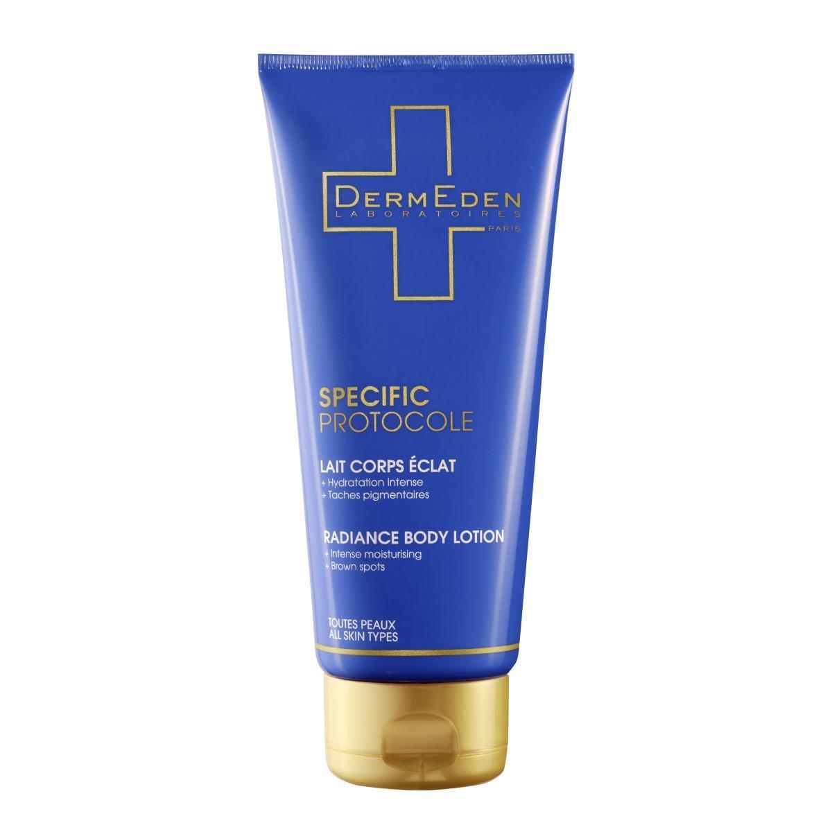 DermEden Crema Corporal Despigmentante Radiance 200 ml, leche corporal antimanchas e hidratante