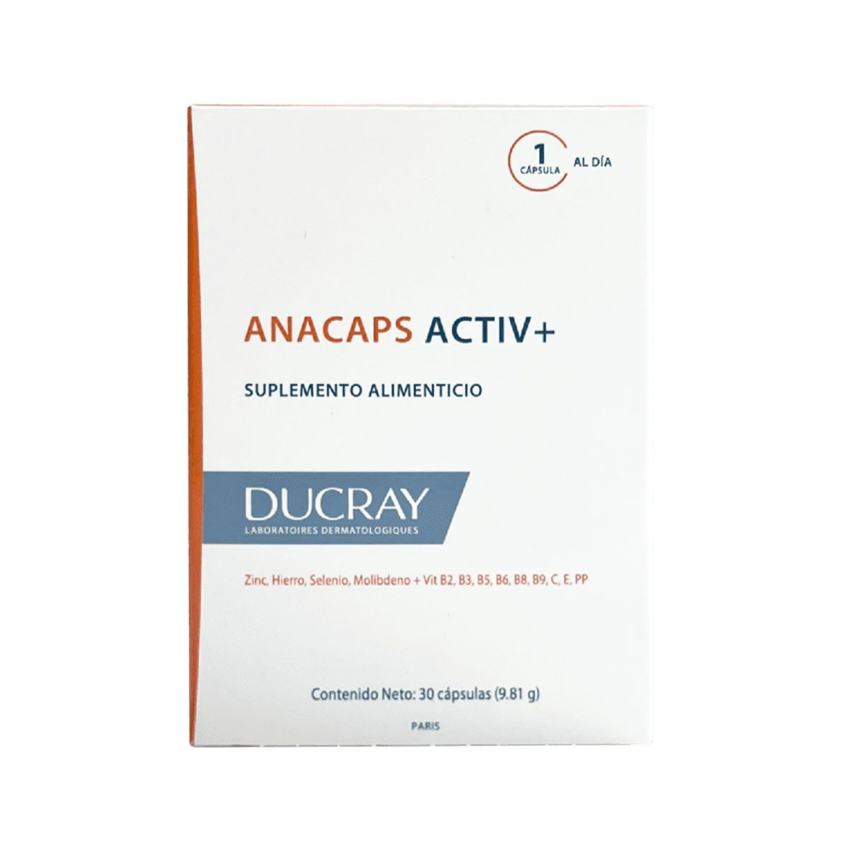 Ducray Anacaps Activ+ 30 Cápsulas — Suplemento Anticaída — DermaPharma