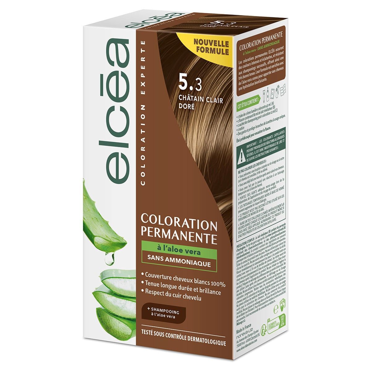 Elcea Tinte Permanente 5.3 Castaño Claro Dorado (Golden Light Brown) kit sin amoniaco
