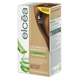 Elcea Tinte Permanente 6.0 Rubio Oscuro sin amoniaco, kit de coloración con shampoo post-tinte