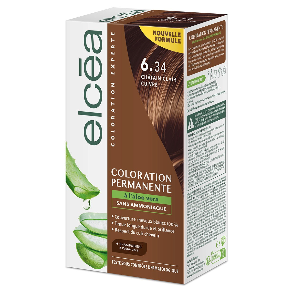 Elcea Tinte Permanente 6.34 Rubio Oscuro Cobrizo Dorado (Copper Light Brown) kit sin amoniaco