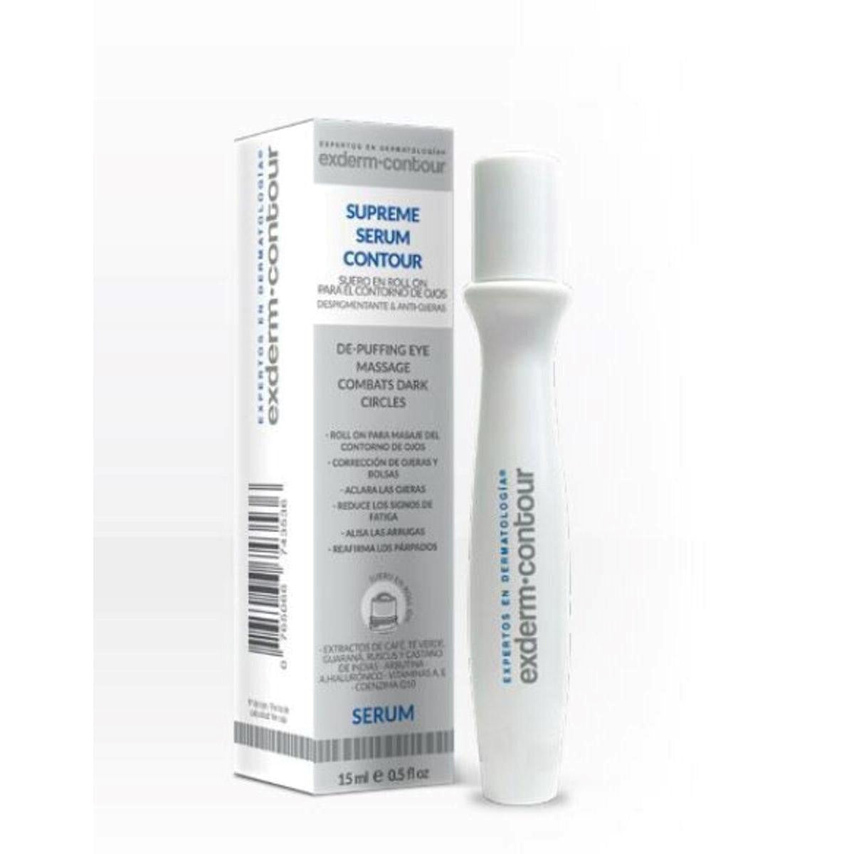 Exderm Contour Sérum Roll-On 15 ml — Contorno de Ojos Antiojeras y Bolsas — DermaPharma