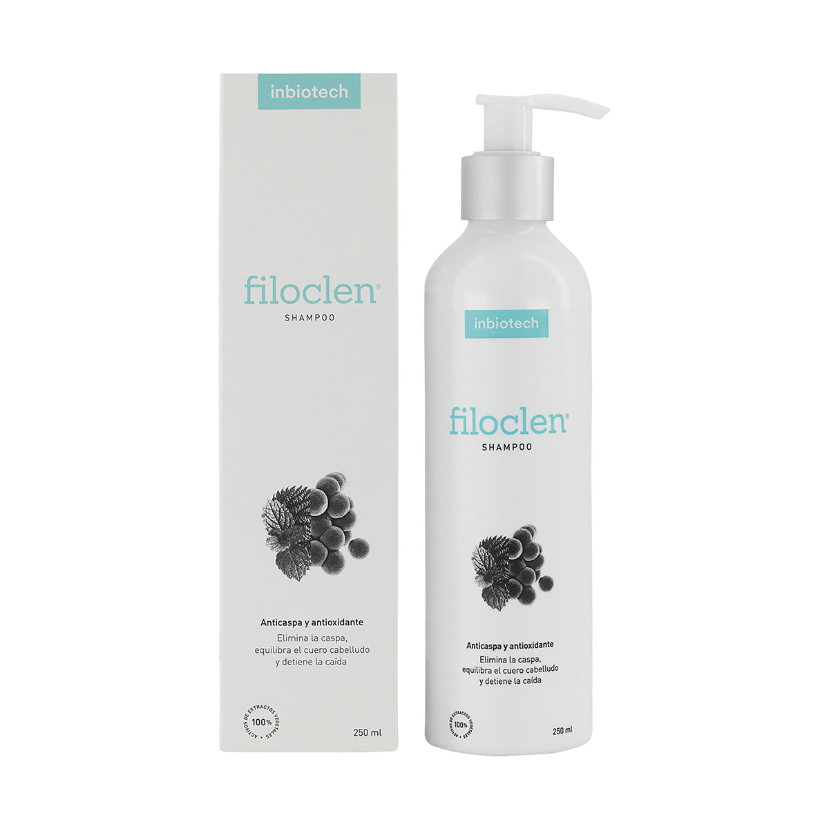 Inbiotech Filoclen Shampoo Anticaspa 250 ml — Equilibra el Cuero Cabelludo — DermaPharma