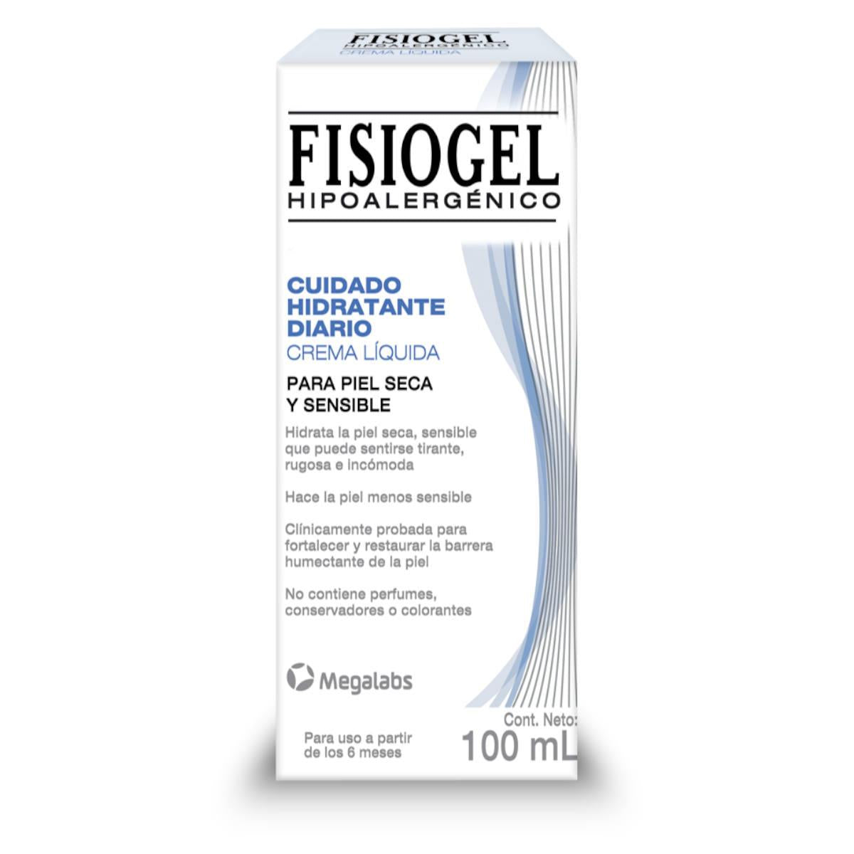 Fisiogel Crema Líquida 100 ml — Hidratación Diaria para Piel Seca y Sensible — DermaPharma