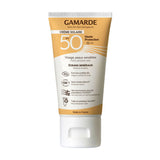 Gamarde Protector Solar Facial FPS 50 40 ml, crema solar mineral orgánica sin perfume para piel sensible