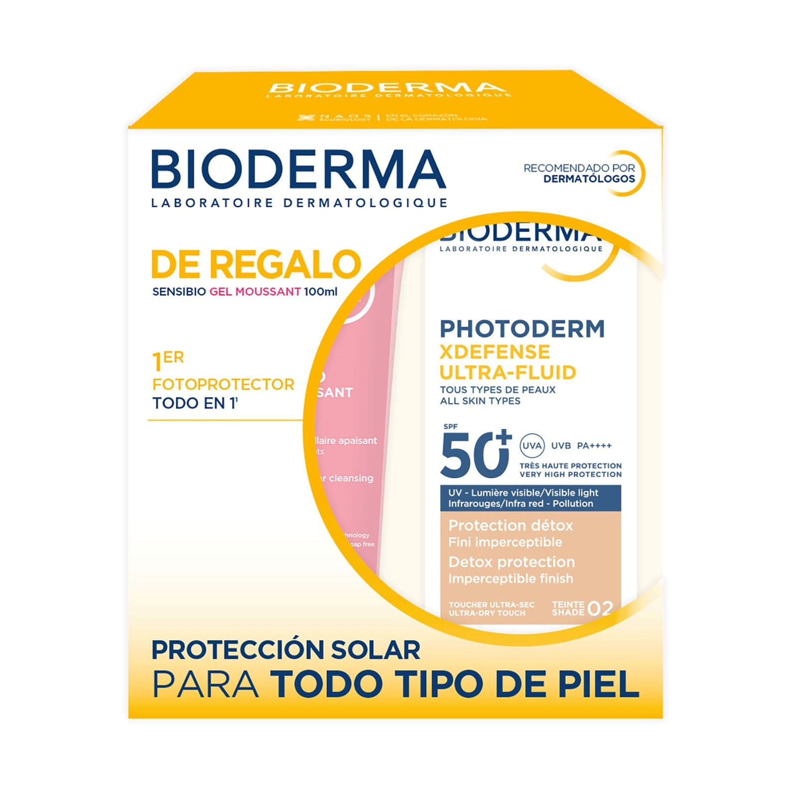 Kit Bioderma Photoderm XDefense Claro FPS50+ 40ml y Sensibio Gel Moussant 100ml