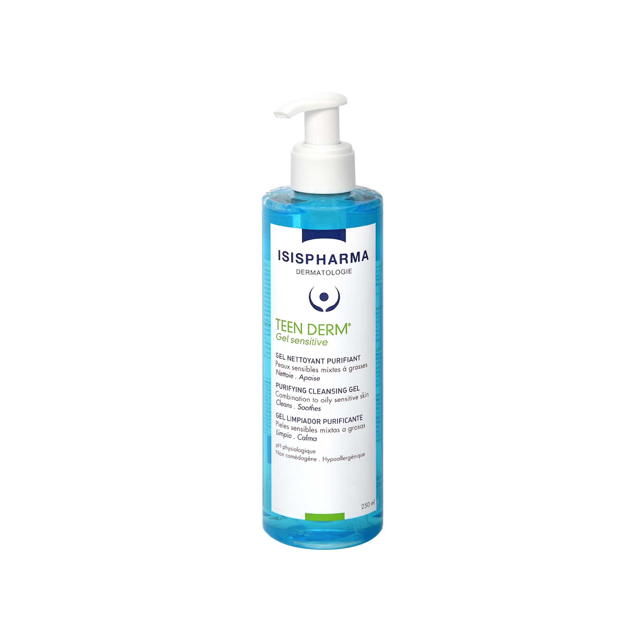 Isispharma Teen Derm Gel Sensitive 250ml — Limpiador Piel Grasa Sensible — DermaPharma