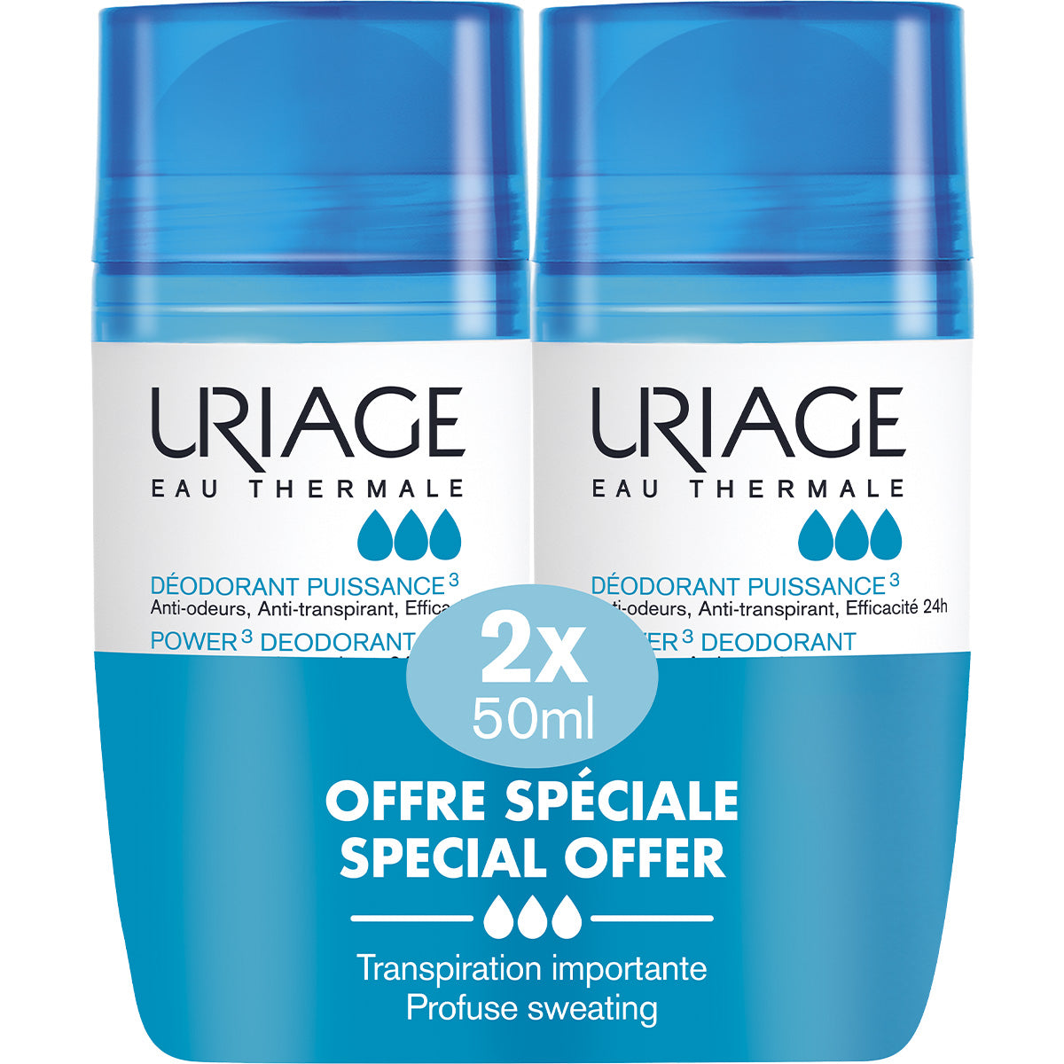 Uriage Promo Desodorante Power3 50g x2 — Antitranspirante — DermaPharma