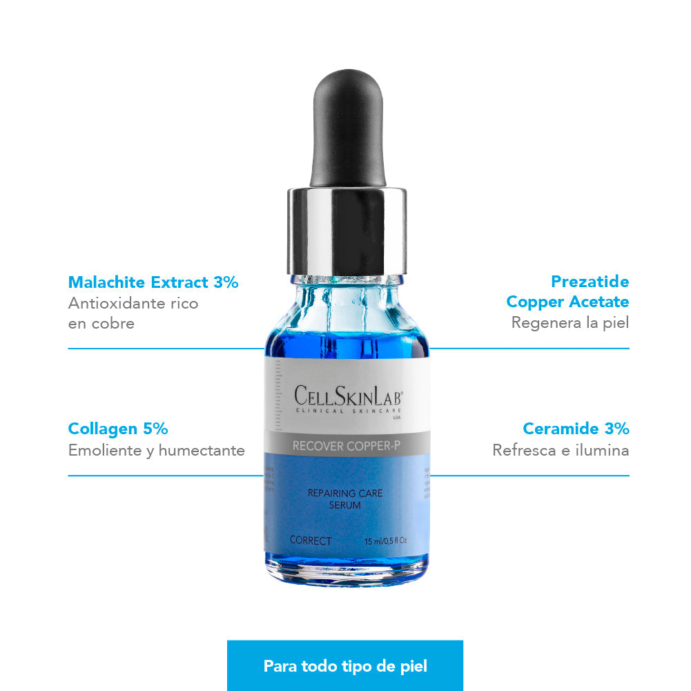 CellSkinLab Recover Copper-P 15 ml — Reparación, Firmeza y Calma Post-Procedimiento — DermaPharma