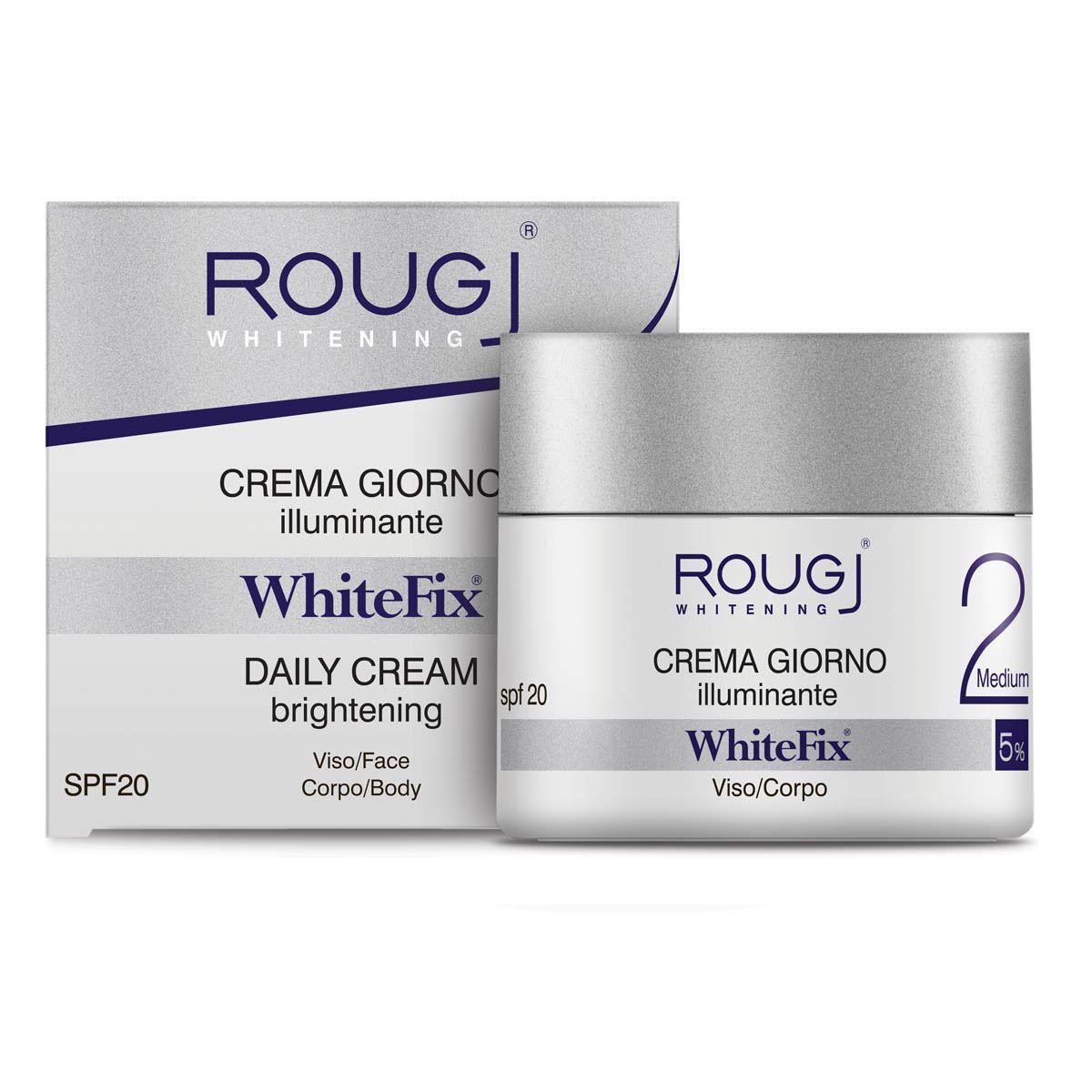 Rougj WhiteFix Crema de Día Medium 5% SPF 20, frasco de 50 ml, crema facial antimanchas