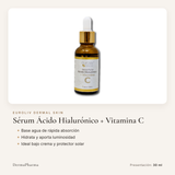 Sérum facial de ácido hialurónico y vitamina C Euroliv Dermal Skin, 30 ml