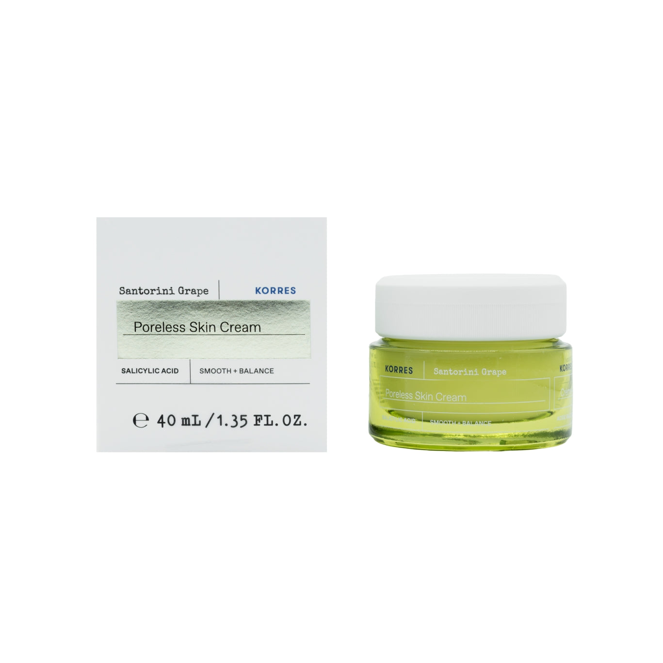 Korres Santorini Grape Poreless Skin Cream 40 ml, hidratante en gel para piel grasa y poros dilatados