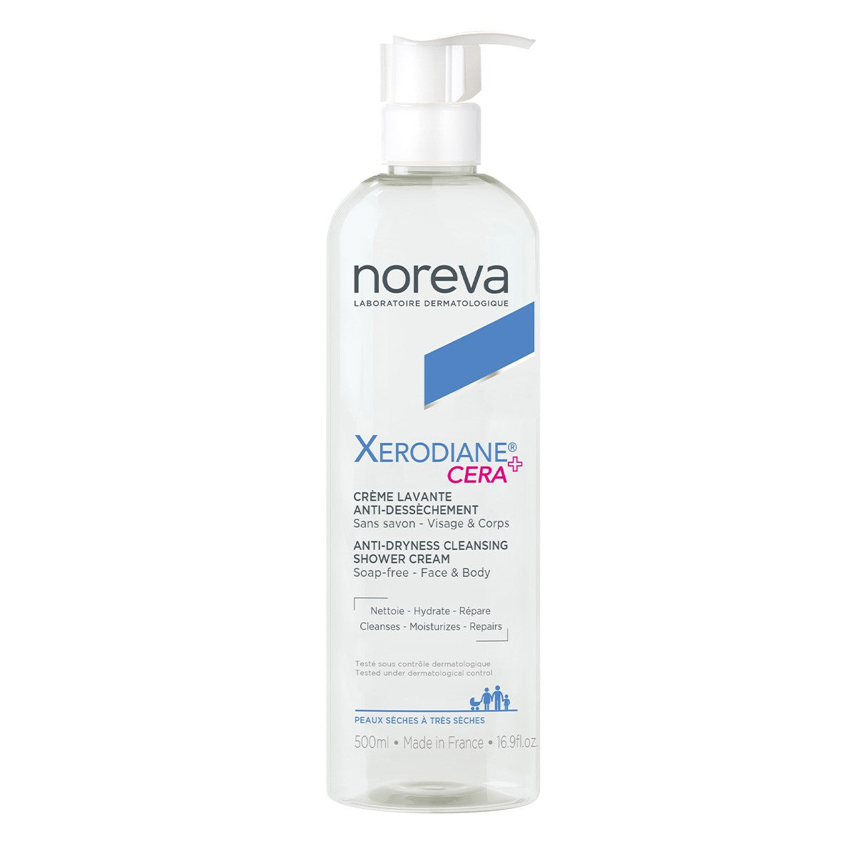 Noreva Xerodiane Cera+ Crema Limpiadora 500ml para piel muy seca y atópica