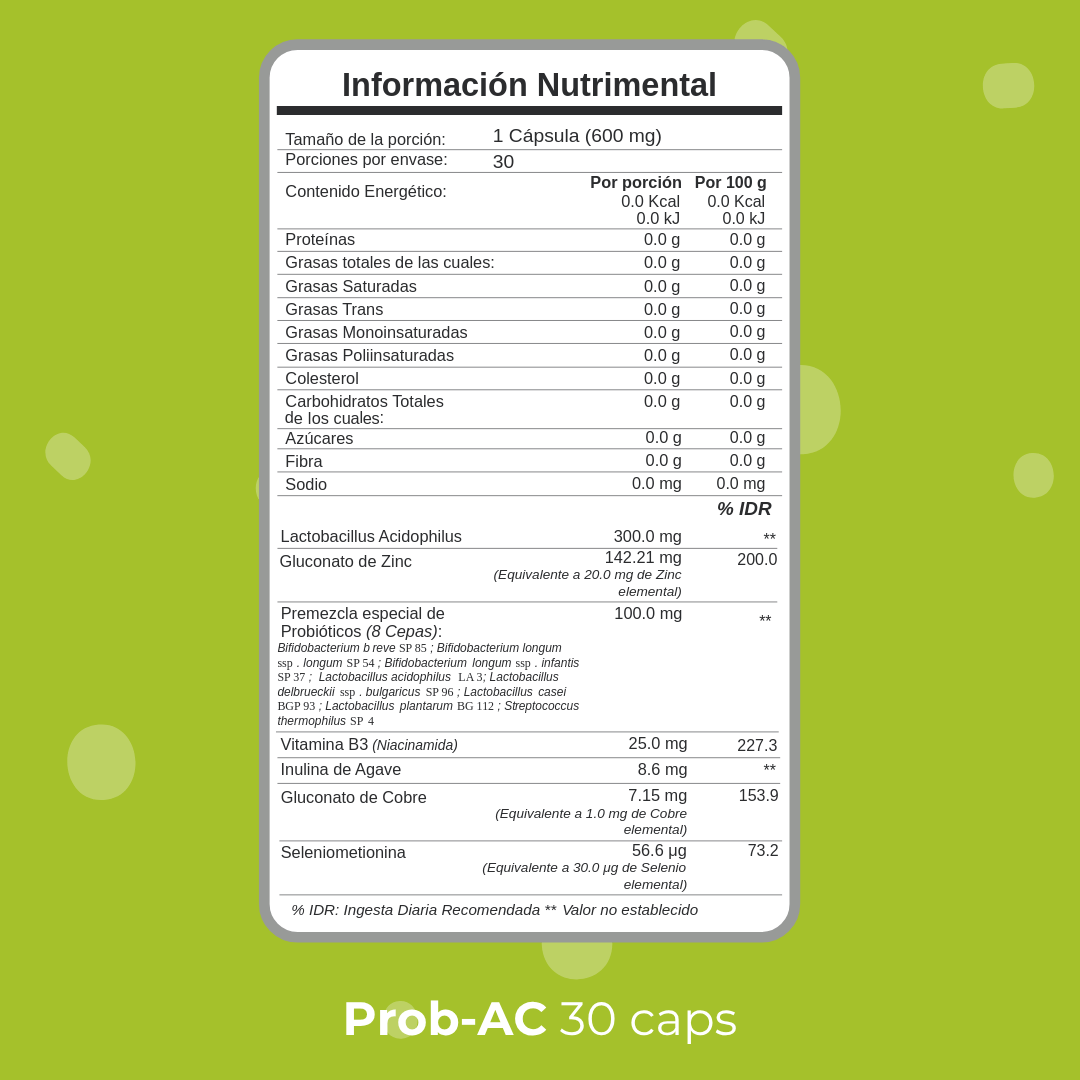 Biobo Labs BioCore Prob-AC 30 Cápsulas — Probiótico para Piel con Acné — DermaPharma