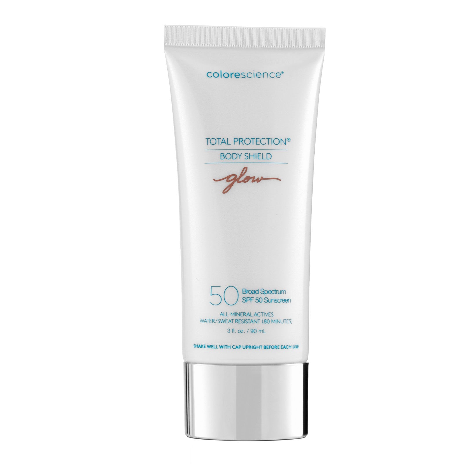 Colorescience Total Protection Body Shield Glow SPF 50 protector solar corporal con brillo 90 ml