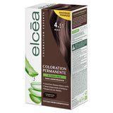 Elcea Tinte Permanente 4.51 Moka Kit, tinte castaño moka sin amoníaco con cobertura 100 % de canas
