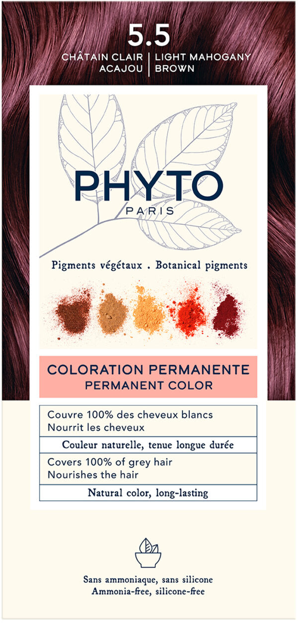 Phyto Phytocolor Tinte Permanente Tono 5.5 Castaño Claro Caoba — empaque