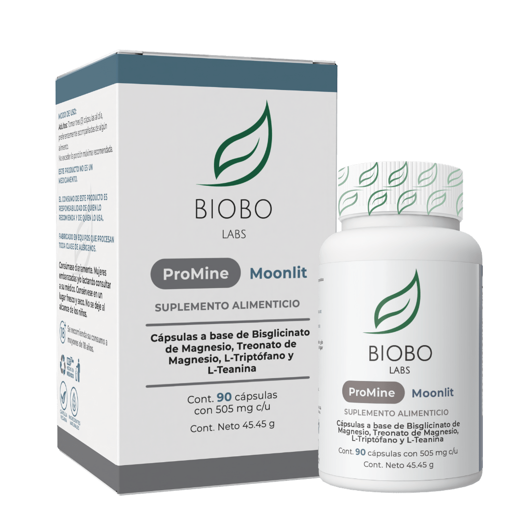 Biobo Labs ProMine Moonlit 90 Cápsulas — Descanso Reparador — DermaPharma