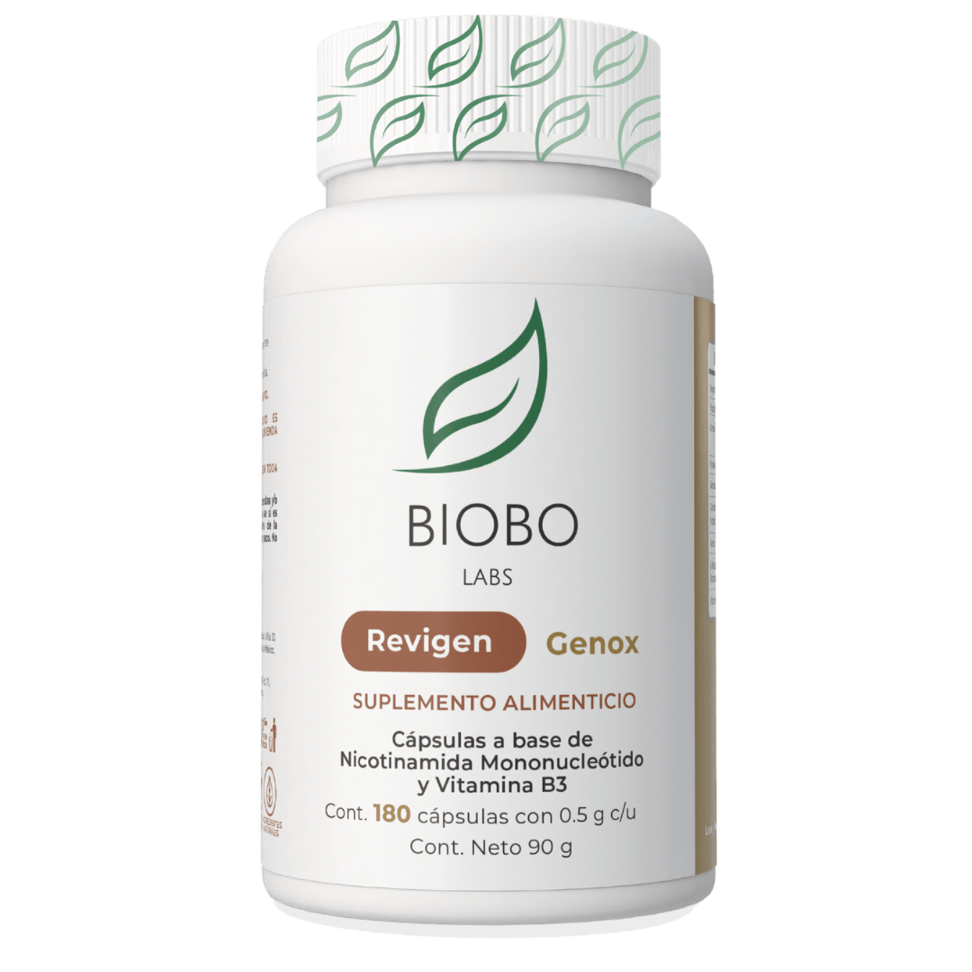 Biobo Labs Revigen Genox 180 Cápsulas — NMN Precursor de NAD+ (Longevidad) — DermaPharma