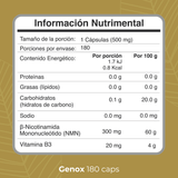 Biobo Labs Revigen Genox 180 Cápsulas — NMN Precursor de NAD+ (Longevidad) — DermaPharma
