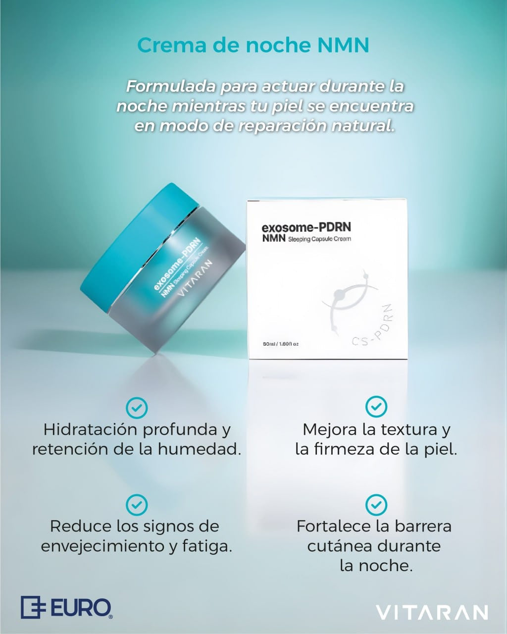Vitaran Crema de Noche NMN con exosomas y PDRN 50ml — sleeping capsule cream coreana antiedad